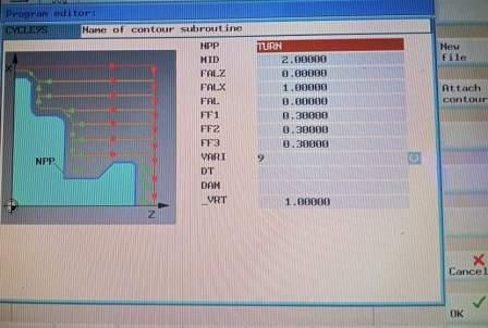 CNC turning cycle program